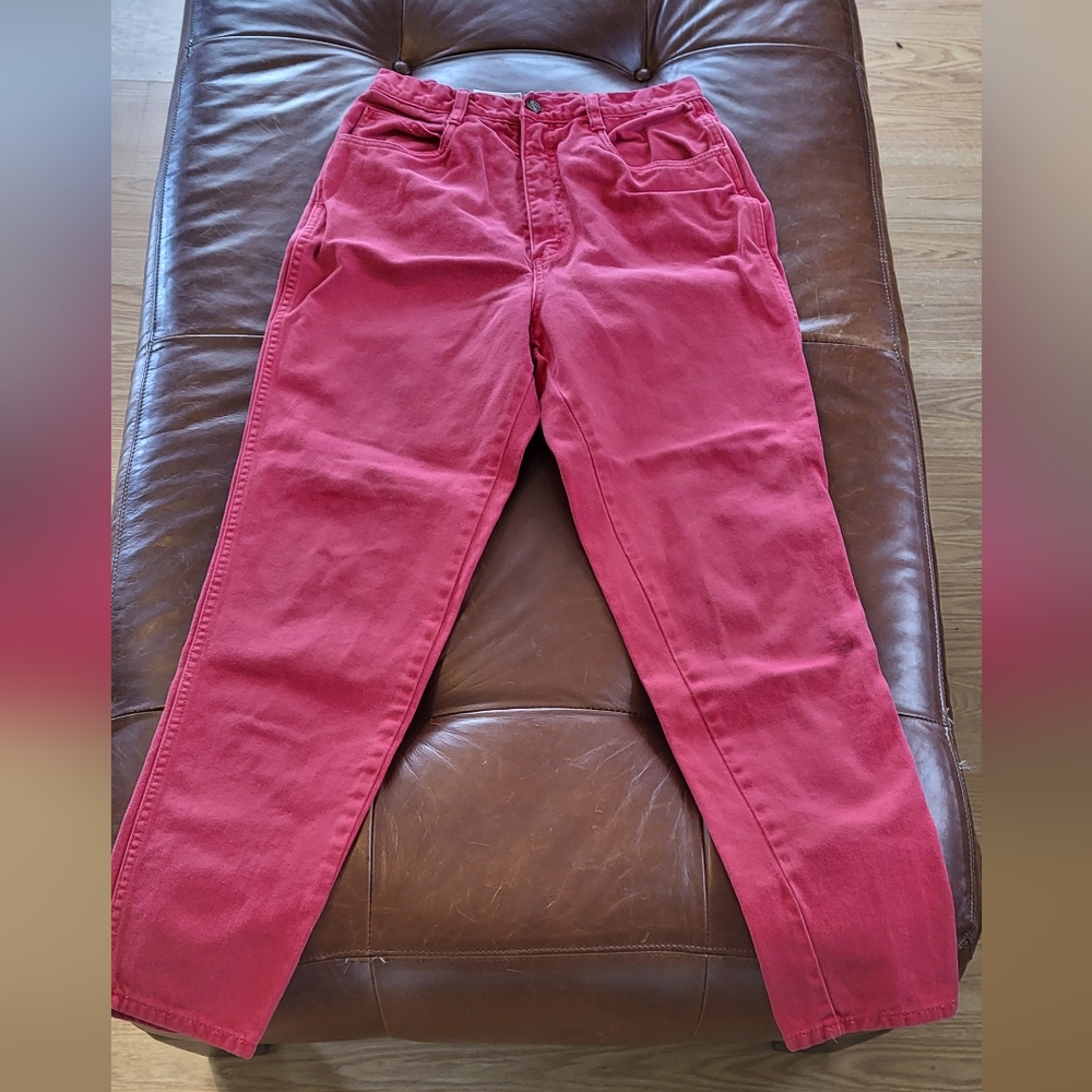 Vibrant Red Casual Pants